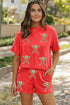 Home Run Style Sequin Baseball Patch Corded Two Piece Short Set